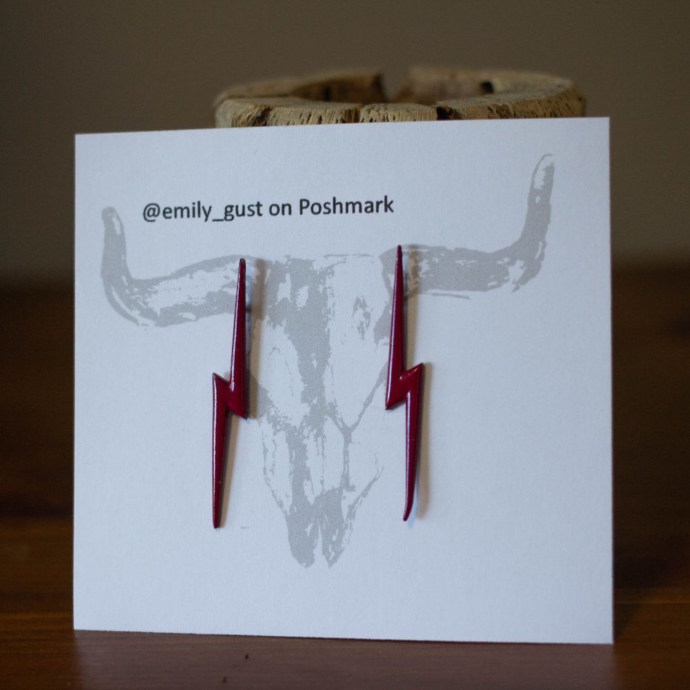 Retro 80s 90s Lightning Bolt Stud Earrings